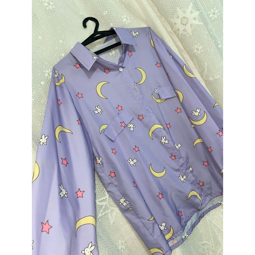 Camisa social coelho kawaii romwe y2k coquette fofa vintage egirl japonesa baby girl retrô aesthetic soft harajuku gyaru