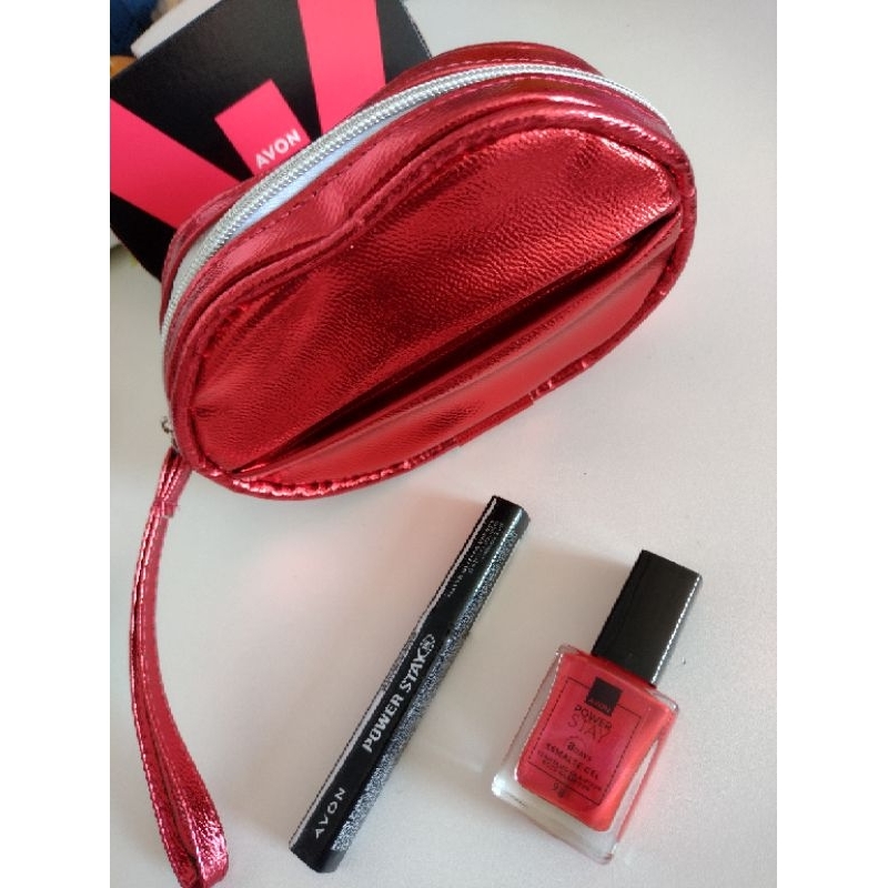Presente Avon Batom Power Stay Líquido Matte Glitter Effect e Esmalte em Gel Power Stay