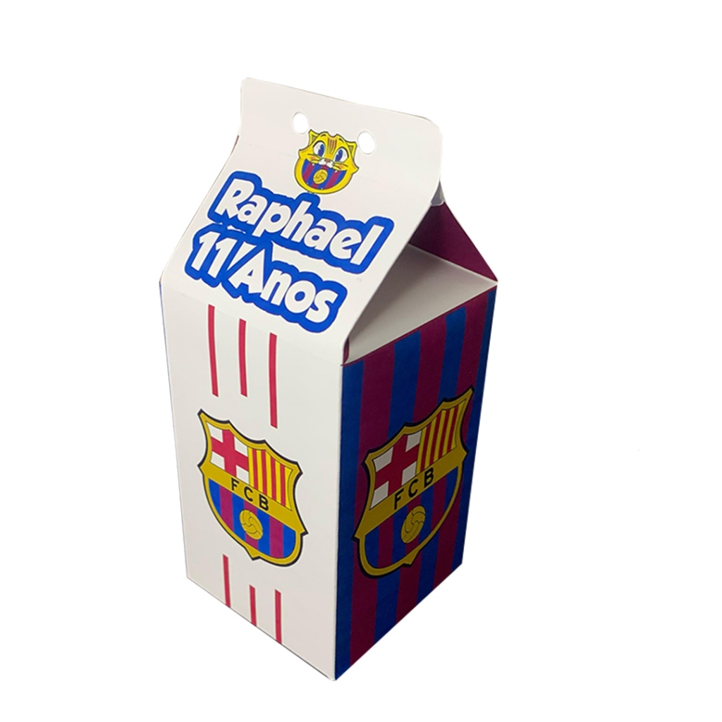 Caixinhas Milk Barcelona Papel Brilhante Personalizada Para Festas de Aniversario e Lembrancinhas Sacolinha Surpresa