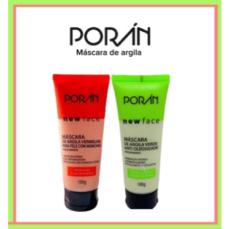 Porán Máscara de Argila Verde / Argila Vermelha 100G em Oferta na Shopee