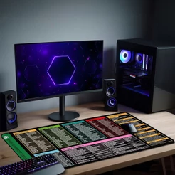 Mouse Pad ZSoftwares Gamer Antiderrapante Grande 70x35 80x35 90x40 90x50 cm Borda Costurada