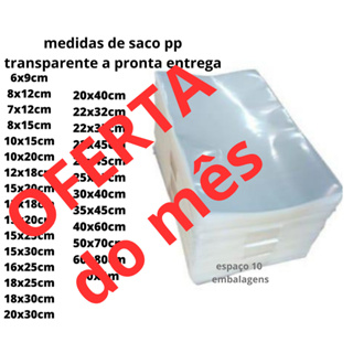 PROMOÇÃO kit saco cristal plástico transparente alta qualidade tipo celofane várias medidas em Oferta na Shopee