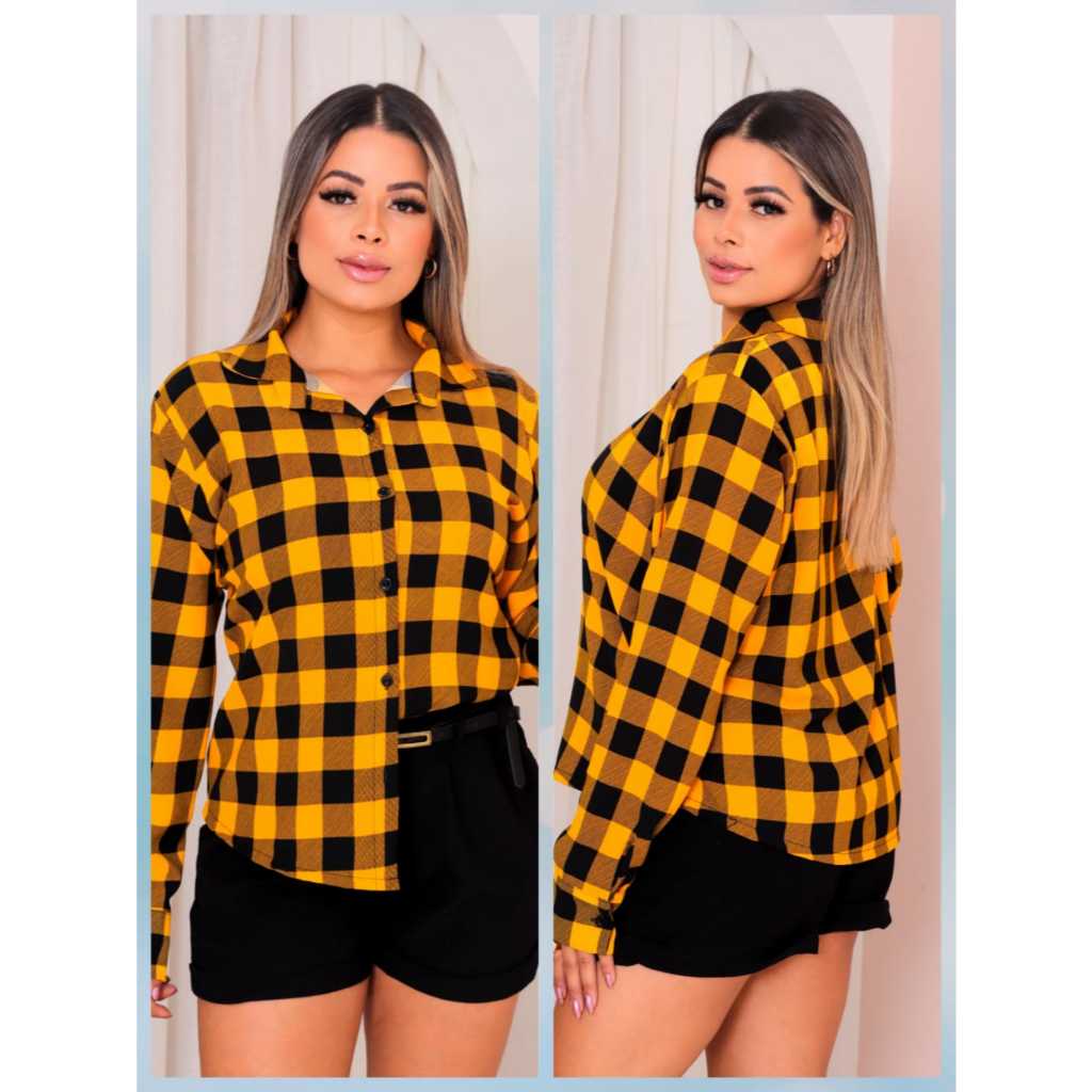 CAMISA XADREZ MODA FEMININA FESTA JUNINA ESTILOSA