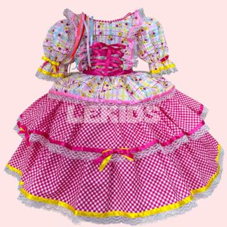 Vestido de Festa Junina Infantil Caipira São João Arraiá Junino