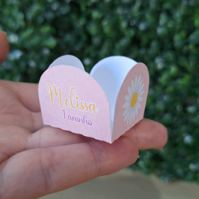 Forminhas para Doces Personalizado tema Margaridas Rosa para Aniversario - Forminha Brigadeiro - Festa Infantil