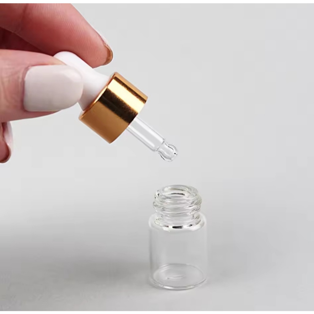 Kit 50 Frascos Conta Gotas Vidro transparente Óleo Essencial Floral 2ml