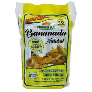 Bananada Zero Açúcar NaturaFruti 250g | 100% Fruta | Tradicional, Uva Passa ou Ameixa Doce...