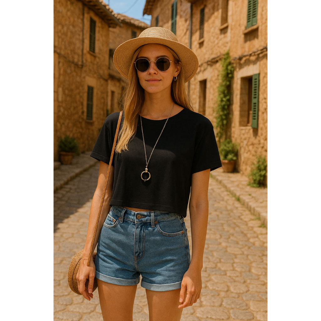 Cropped Feminino Larginho T-shirt Liso Básico Soltinho de malha Fresquinha Oversized Verão alternativo outono inverno