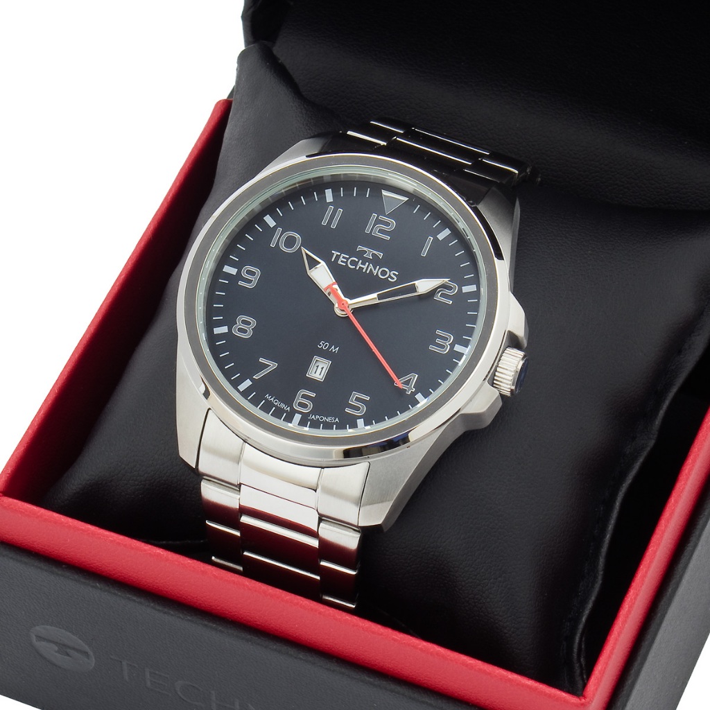 Relógio Technos Masculino Prateado Militar Original 2115NBN/1A em Oferta na Shopee