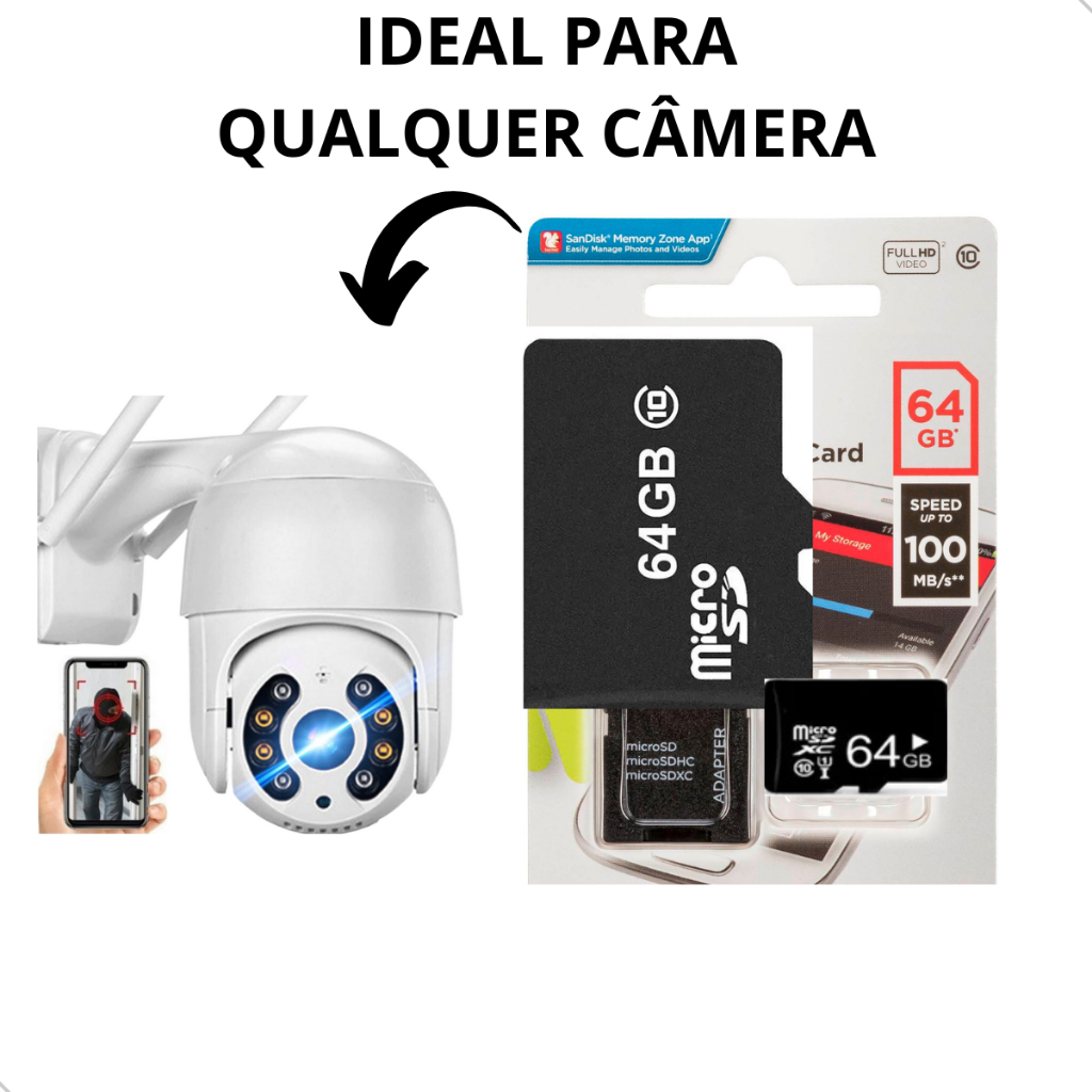 Cartão de Memória 64gb Câmera Micro Sd