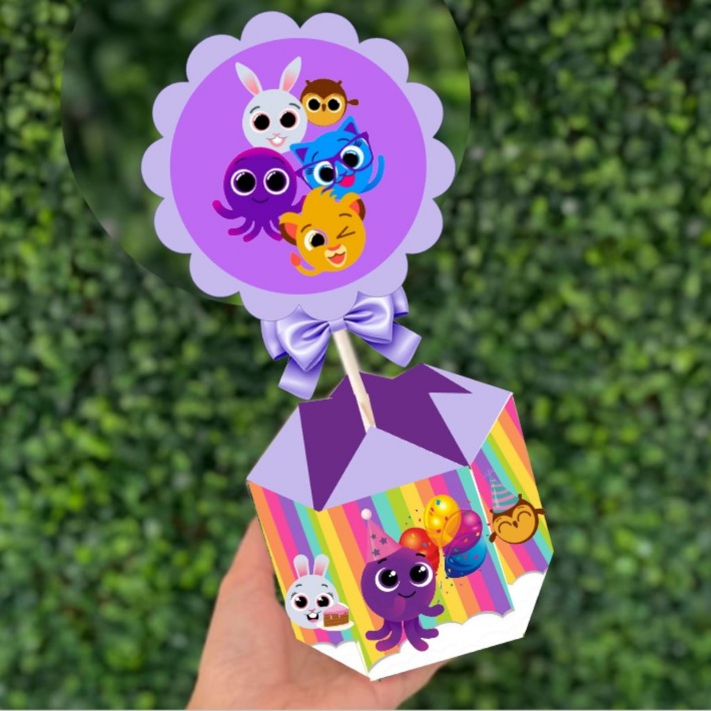Kit de Centro de mesa  Bolofofos| Arranjo Enfeite Cachepô | Lembrancinha | Festa | Personalizado