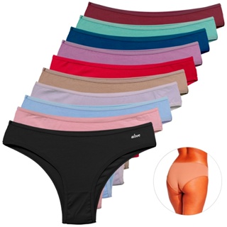 Kit 10 Calcinhas Femininas de Algodão – Modelagem Biquíni, Suave e Confortável em Oferta na Shopee