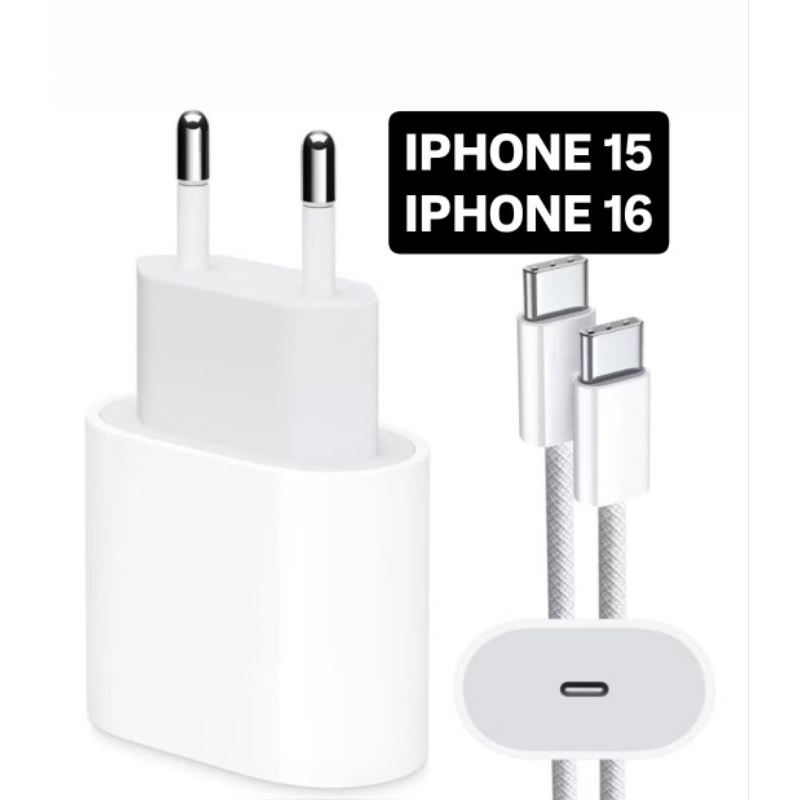 Carregador IPhone 15 16 Pro Max 15 Pro 15 Plus Fonte 35W turbo Completo USB C Tipo C