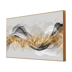 Quadro Decorativo Abstrato Sala Moderno Grande 80x120 cm Moldura Decoração Luxo