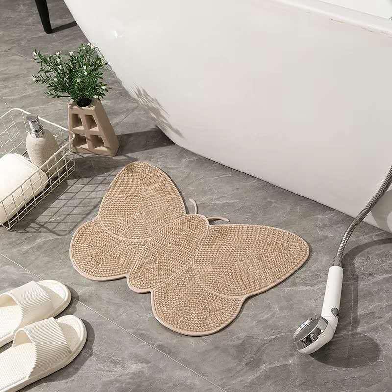 Tapete Box Cilicone Borboleta Retangular Massagem Pés Relaxante Banheiro Antiderrapante Com Ventosa em Oferta na Shopee