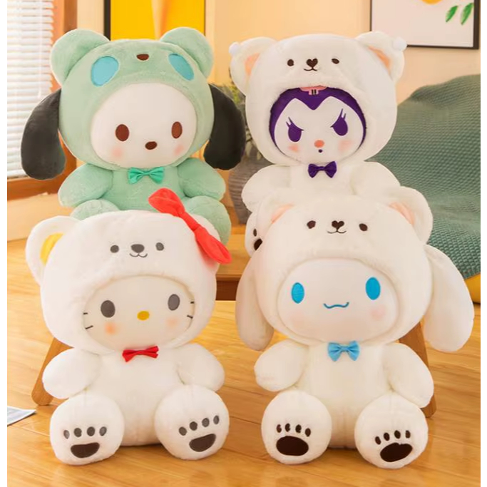 Ursinho de Pelúcia Hello Kitty Sanrio, Kuromi, My Melody, Cinnamoroll Urso 20-25 CM