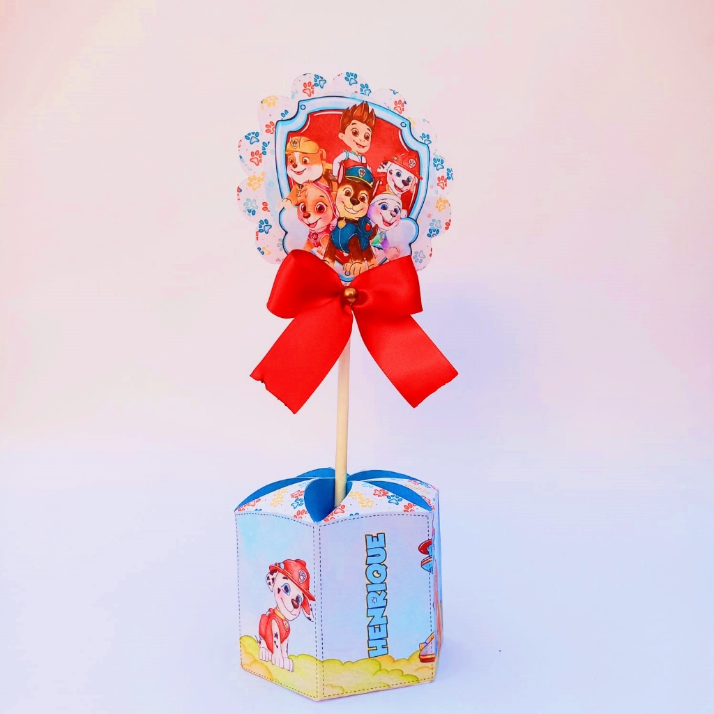 Centro de Mesa Personalizado Patrulha Canina Aquarela/ LEMBRANCINHA DE MESA