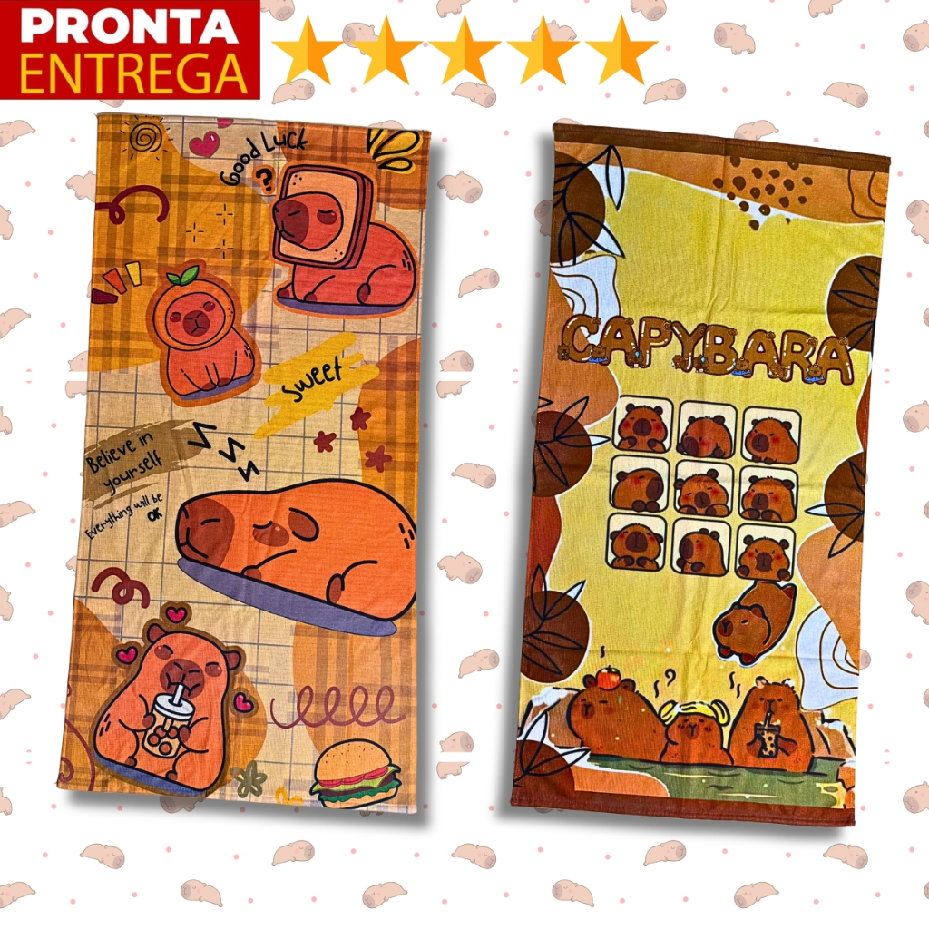 Toalha De Banho E Praia Piscina Infantil Capivara Capybara em Oferta na Shopee