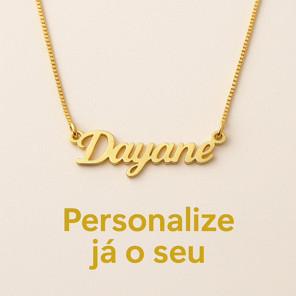 Colar Personalizado com Nome Banhado a Ouro 18K Hipoalergênico – Presente Elegante