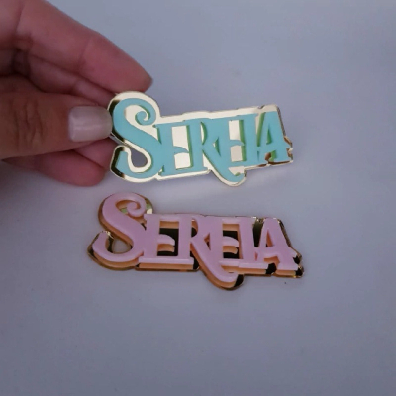 Aplique Acrílico Sereia Placa Sereia (7cm) - Acrílico Camadas Dupla