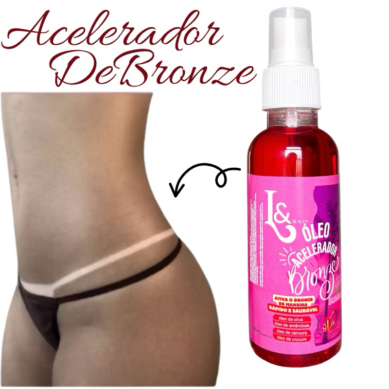 Óleo Ativador Parafina  de Bronze Urucum 120ml Marquinha De Fita Biquíni - L&Beauty