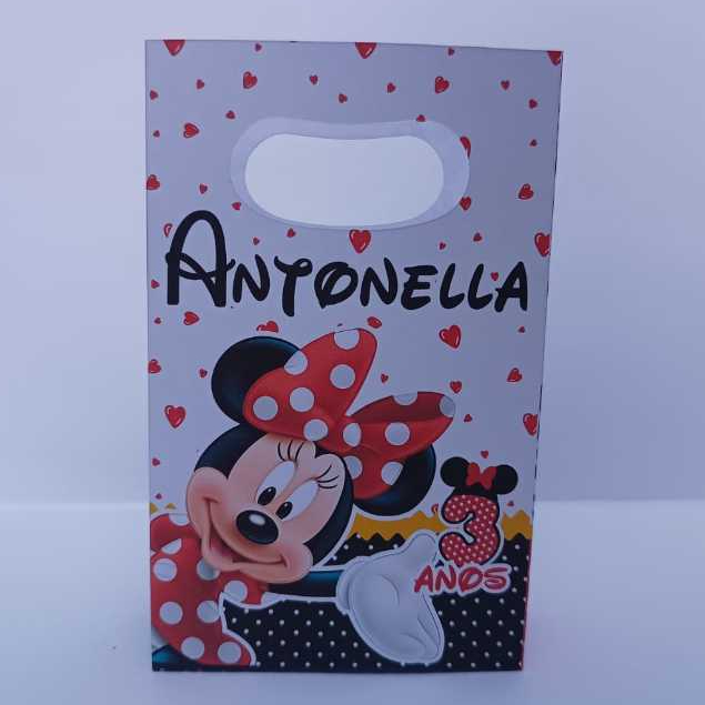 Sacolinha surpresa personalizada MINNIE VERMELHA lembrancinha aniversário (PEGUE E MONTE)