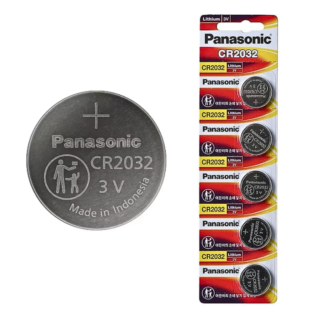 05 Pilhas Baterias Botão Cr2032 Panasonic - 5 Unidades