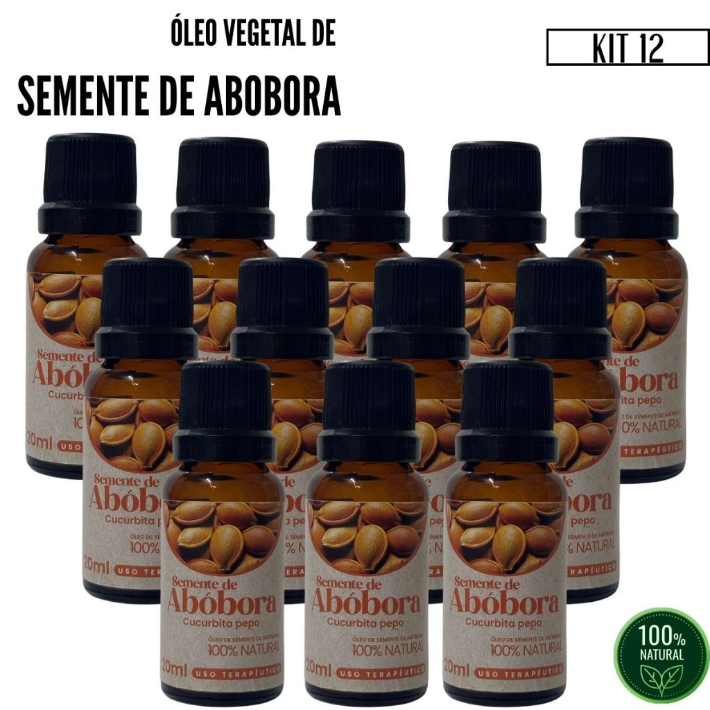 Kit 12 X Óleo de Semente de Abóbora 100% natural 20 ml biosencia