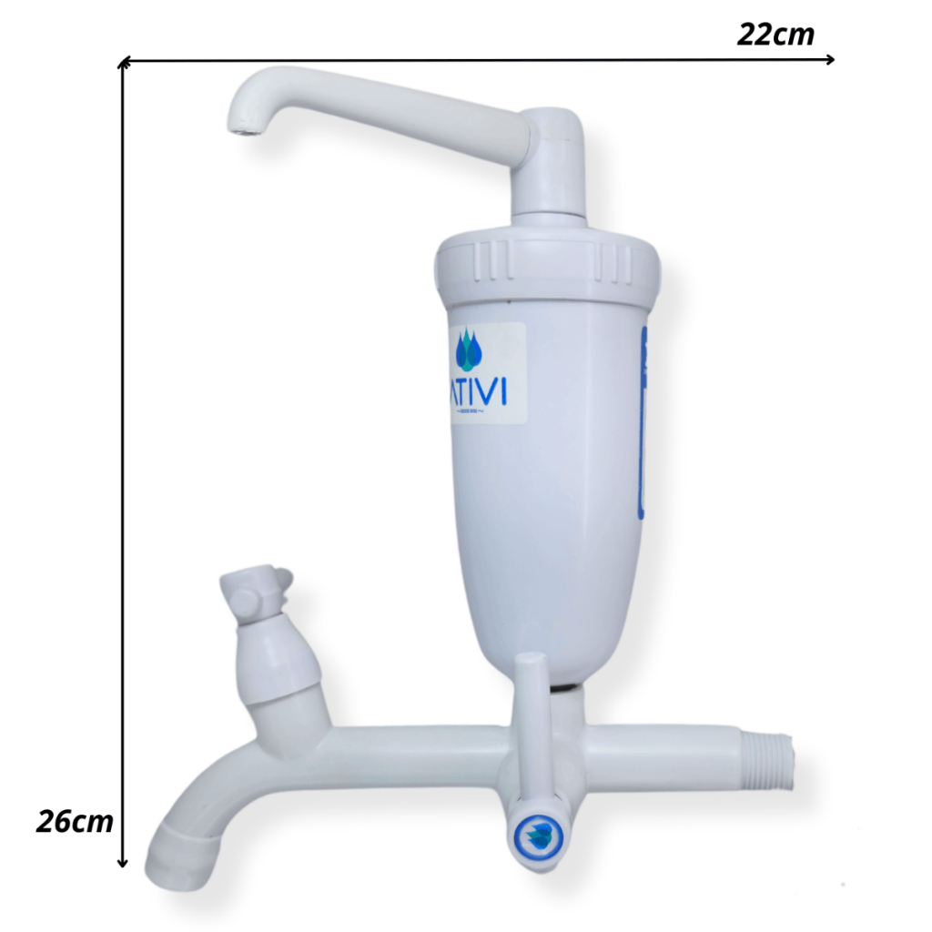 Torneira com Filtro Ativi Filtro – Fixa com Alavanca Branca – Parede Cozinha