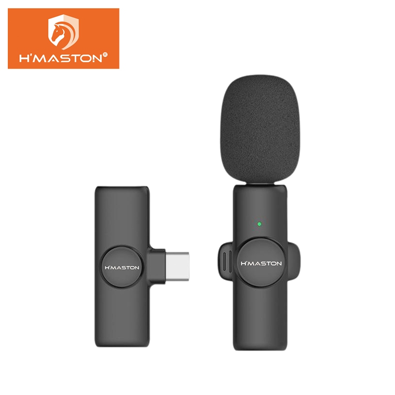 Electro Nest Microfone De Lapela Sem Fio gravação de vídeo Compatível Tipo C e iPhone MK03/MK04