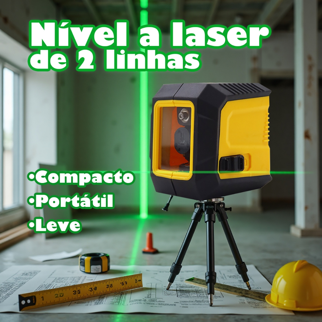 Nível Laser Profissional 2 Linhas 20M Auto Nivelamento Portátil Profissional 360 Grau