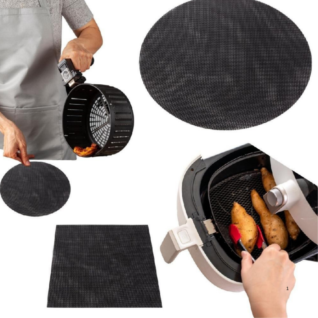 Tapete Culinário Airfryer Fritadeira Elétrica Silicone Fibra De Vidro Manta Grill Cozimento Air fry