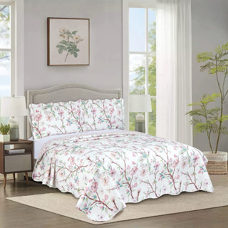 Cobre leito casal Padrão Shabby Chic Patchwork dupla face 3 pecas em Oferta na Shopee