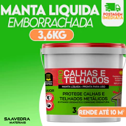 Manta líquida Calhas e Telhados Pro metalica galvanizado premium - garin vedag 3,6
