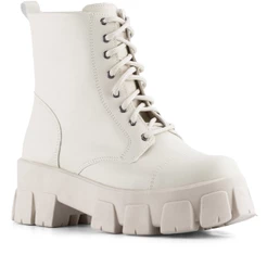 Coturno Lumiss Bota Cano Curto Tratorado Moda Conforto Off White