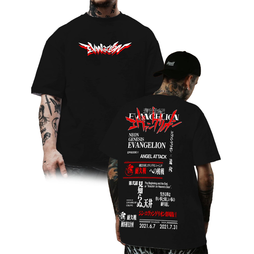 Camiseta Oversized Confortavel Evangelion Unissex 100% Algodão Tecido Leve E Respiravel Anime