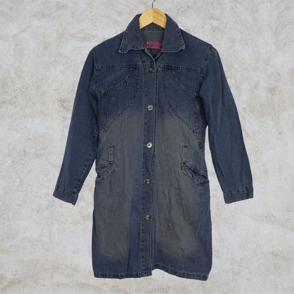 casaco sobretudo jeans básico casual