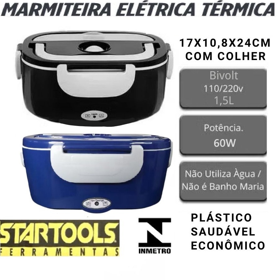 Marmiteira Marmita Elétrica Térmica Prático 1,5L 60W Bivolt Com Colher Saudável E Econômico