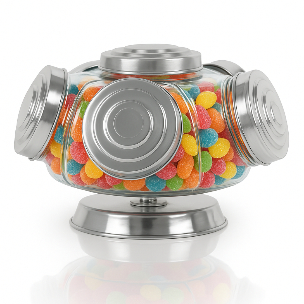 Baleiro de Vidro Giratório Médio Bomboniere Antigo Balas e Doces em Oferta na Shopee