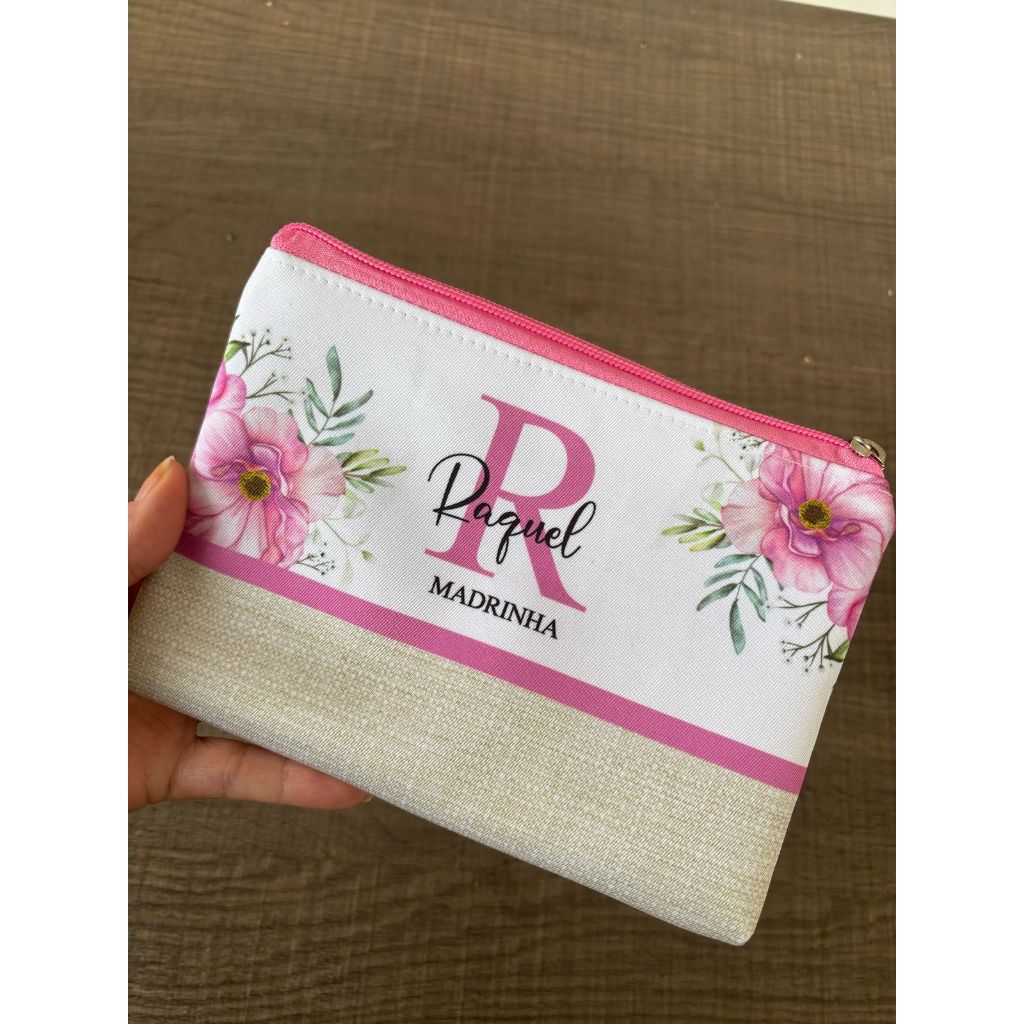 Necessaire com nome Personalizado para lembrancinhas de madrinhas, casamentos, 15 anos, dia das mães em Oferta na Shopee