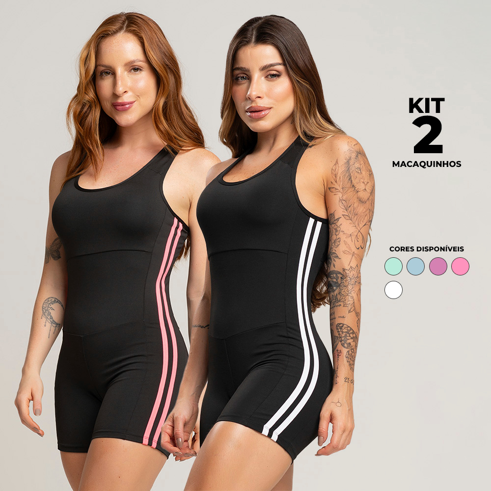 Kit 2 Macaquinhos Academia Fitness Cruzado