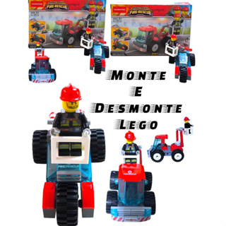 Blocos De Montar Caminhão de Bombeiro 61 Pçs 3 em 1 Fire Rescue Lembrancinha Infantil Festa Criança em Oferta na Shopee