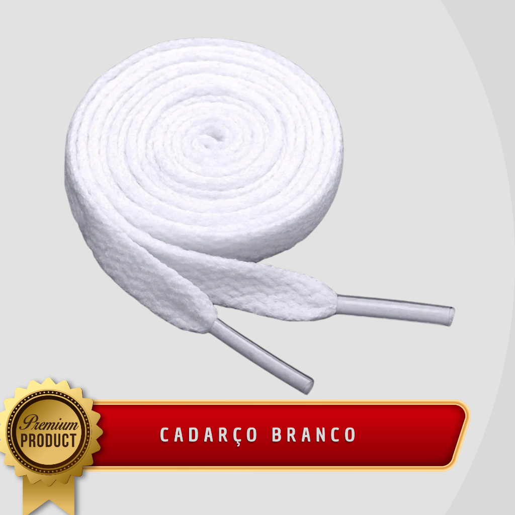 Kit 1/3/6 Pares de Cadarço Atacador Chato BRANCO De Poliester 120 CM Unissex Para Tênis Blusa em Oferta na Shopee