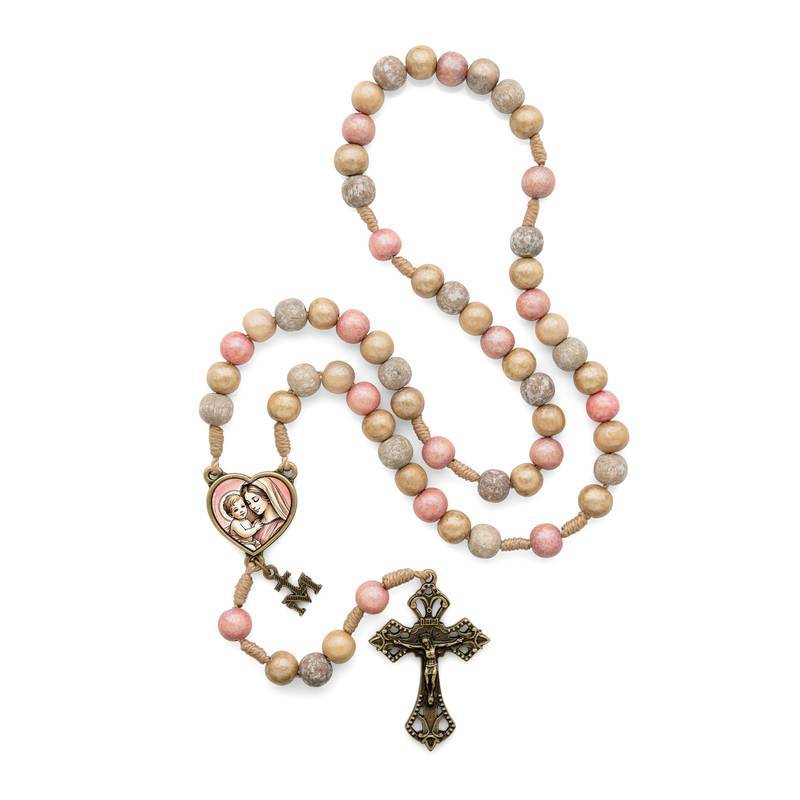 Terço Mariano Mãe de Todas as Mães em Contas Coloridas (8mm)  - 40cm em Oferta na Shopee