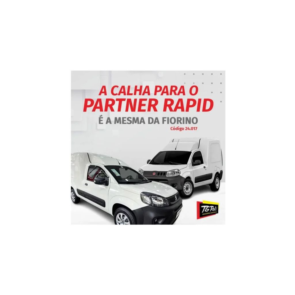 Calha de Chuva para Fiat Partner Rapid 22/24, Uno Evo 2 Portas 11/19, Fiorino 14/25 2 Portas