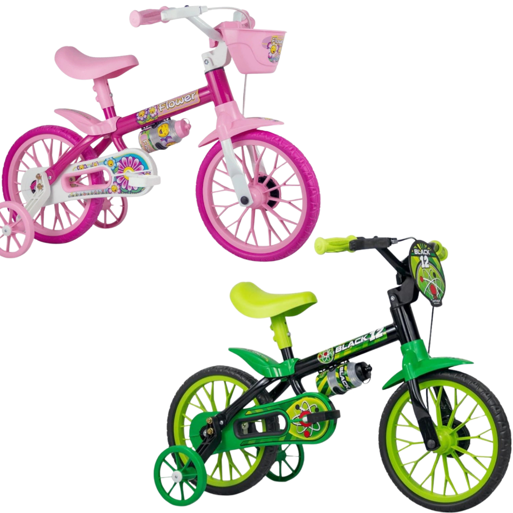 Bicicleta infantil nathor Aro 12 com rodinhas criança - 3 a 5 anos - confortável segura