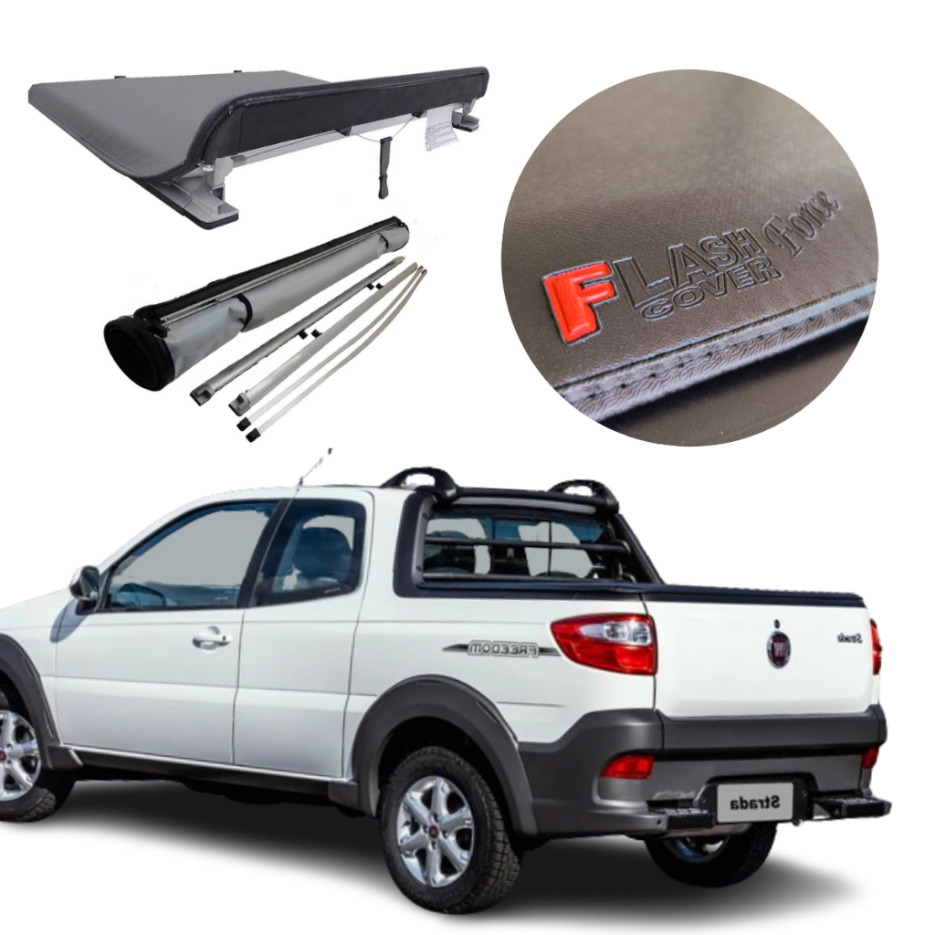 CAPOTA MARITIMA FLASH COVER FORCE STRADA CABINE DUPLA  WORKING FREEDOM 2014 2015 2016 2017 2018 2019 2020 em Oferta na Shopee