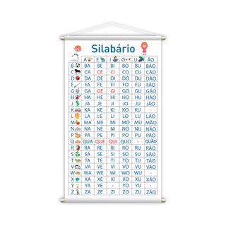 Silabário Simples Banner Escolar Pedagógico Professor Escola Didático Primário em Oferta na Shopee