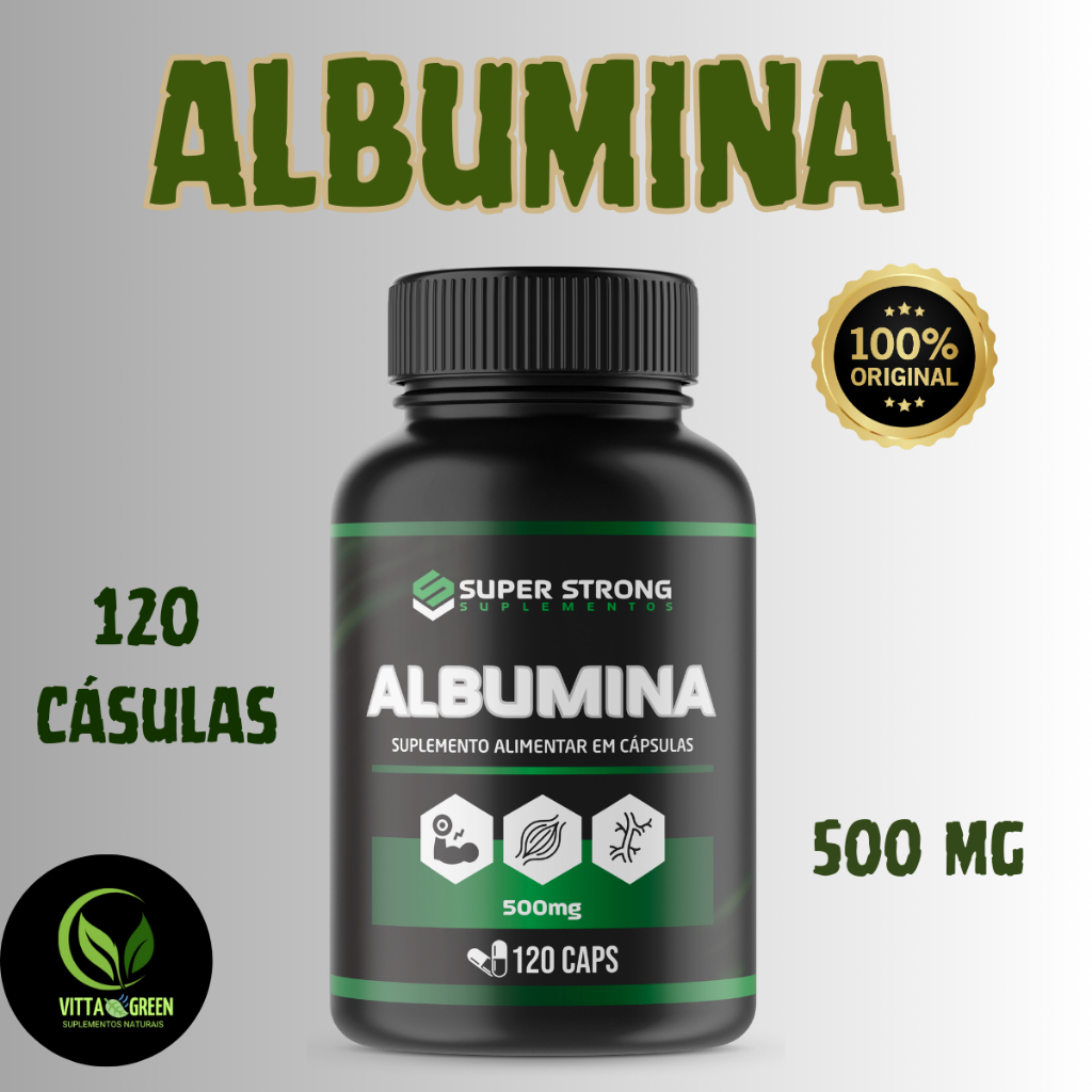 Albumina em Cápsulas – Suplemento Proteico da Clara do Ovo | 120 Cápsulas em Oferta na Shopee