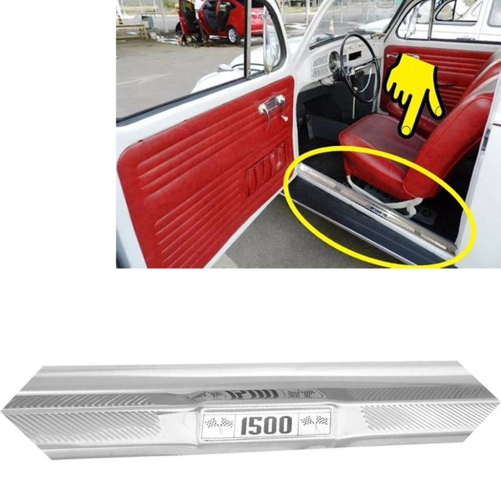 Estribinho Interno Soleira Da Porta Fusca 1500 Inox Par